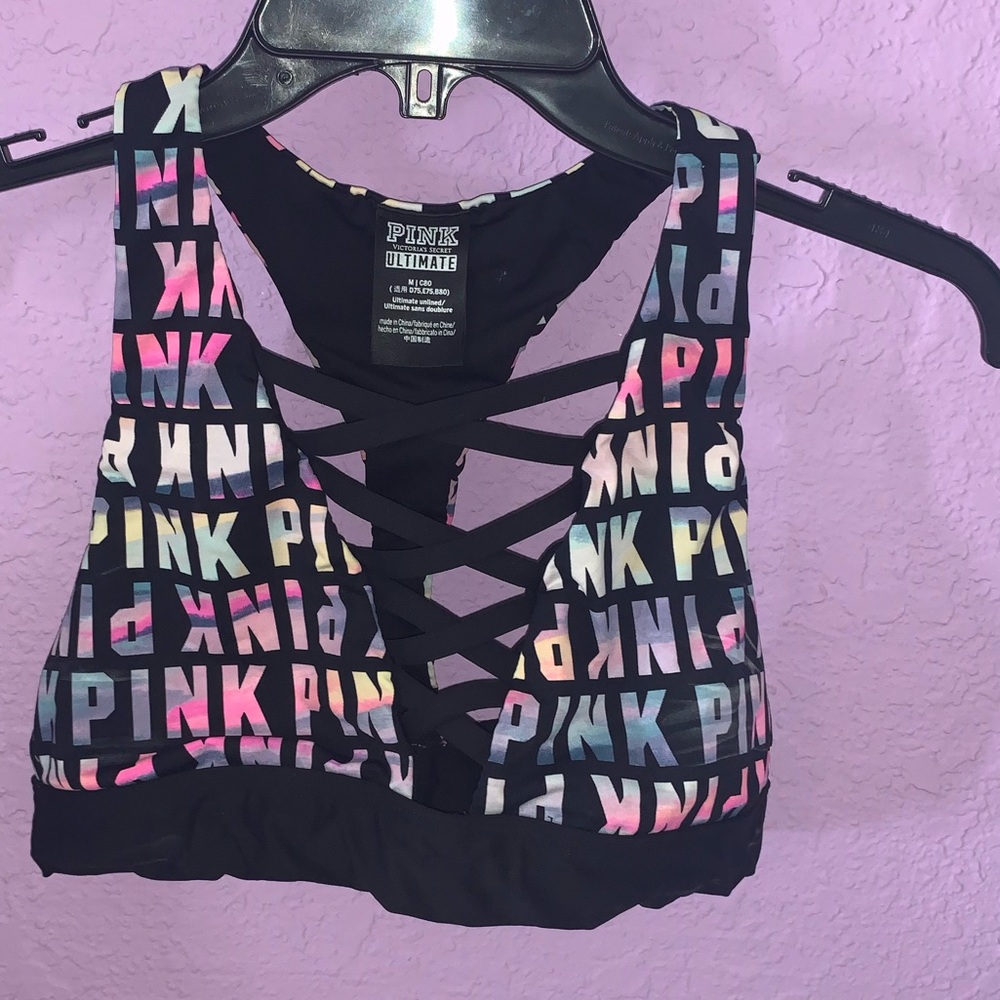 VS PINK ULTIMATE STRAPPY FRONT SPORTS BRA